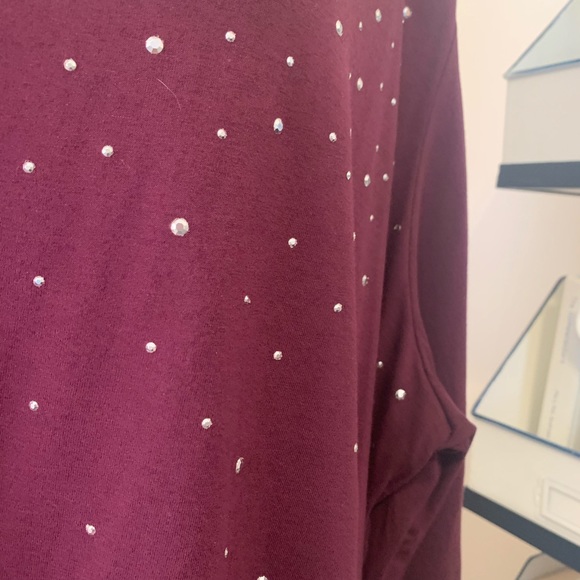 Catherines two top buy! Size 3X. One is black, other purple. Beaded in front - Picture 3 of 10